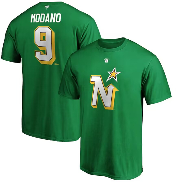 Men's Dallas Stars #9 Mike Modano Green Mitchell & Ness T-Shirt Men's Dallas Stars #9 Mike Modano Green Mitchell & Ness T-Shirt